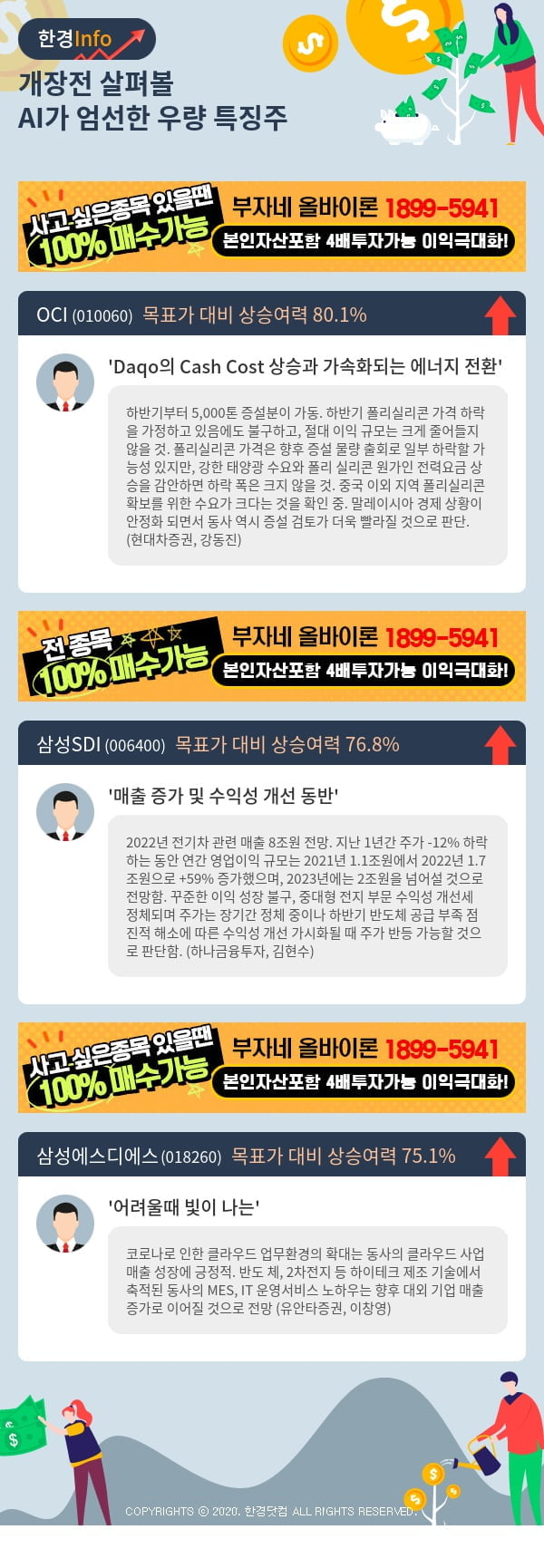 [핫클릭]개장전 살펴볼 AI가 엄선한 우량 특징주