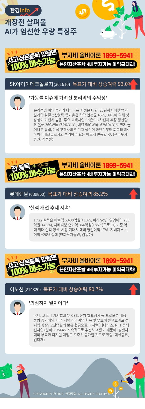 [핫클릭]개장전 살펴볼 AI가 엄선한 우량 특징주