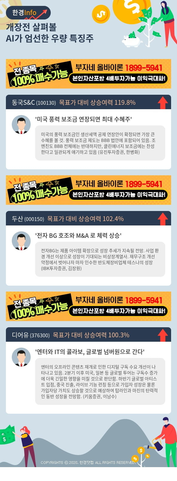 개장전 살펴볼 AI가 엄선한 우량 특징주