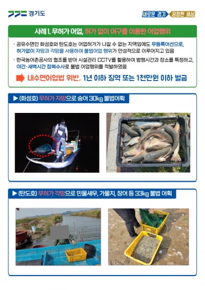 경기도 민생특별사법경찰단, '내수면 불법 어업행위 합동 단속'