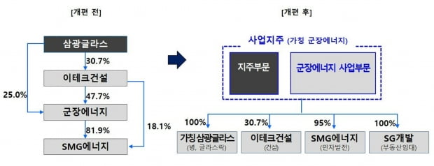 삼광글라스 합병 당시 회사 측이 제시한 구조도