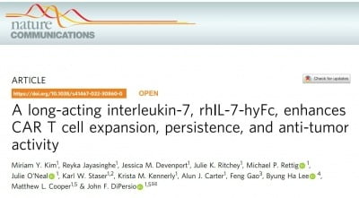 네오이뮨텍, 'NT-I7' CAR-T 증폭 효과 국제학술지 게재