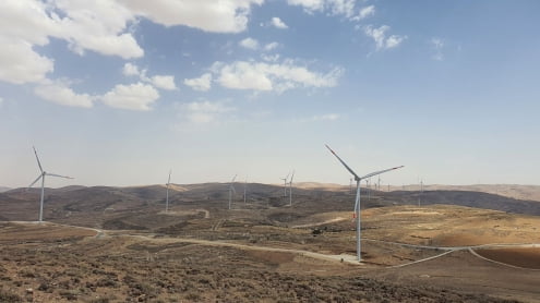 지난해 8월 상업운전을 시작한 DL에너지 요르단 타필라 풍력 발전소.