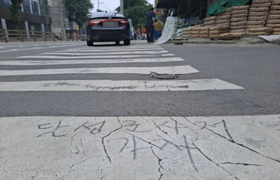 대구 곳곳에서 발견된 '달성군 사저 가자'라고 적힌 낙서. /사진=연합뉴스 