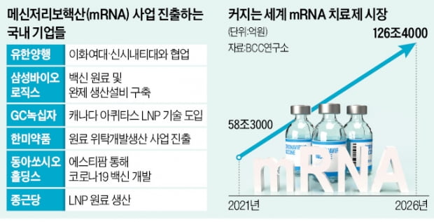 유한양행, 원천기술 확보 '박차'…불붙는 mRNA 시장 선점 경쟁