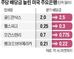 "경기침체 와도 거뜬"…美 주요 은행들 배당금 줄인상