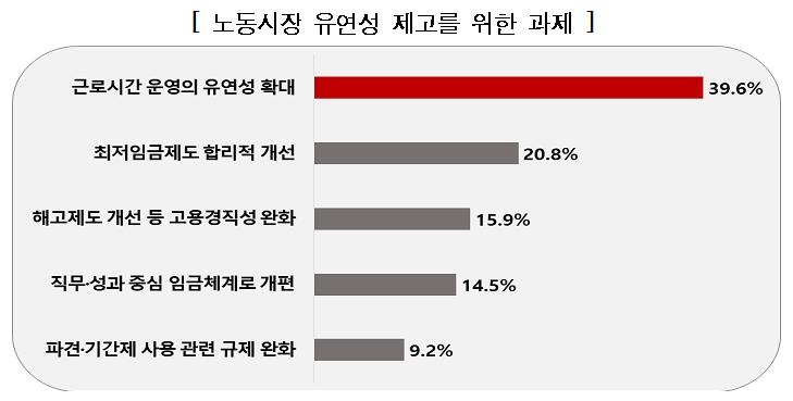 "기업이 새 정부에 바라는 노동개혁 과제는 '노동시장 유연성'"