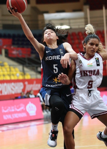 U-16 여자농구, 인도에 61점 차 대승…아시아선수권 첫 승리(종합)