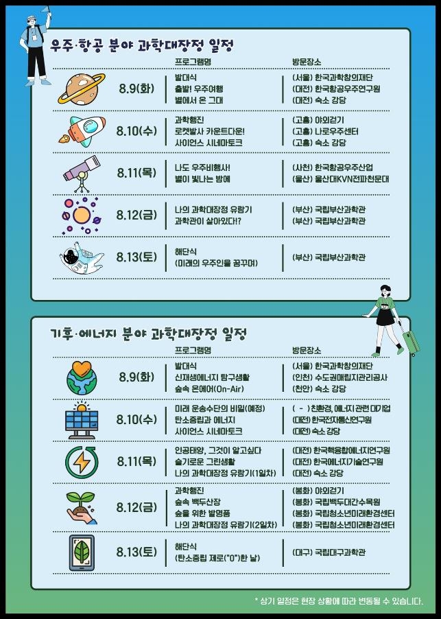 과기정통부, 제1회 청소년과학대장정 참가자 모집