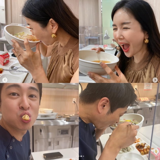 장영란♥한창, 구내식당 점심시간에도 넘치는 애정…먹는 모습마저 '복붙' 부부 [TEN★]