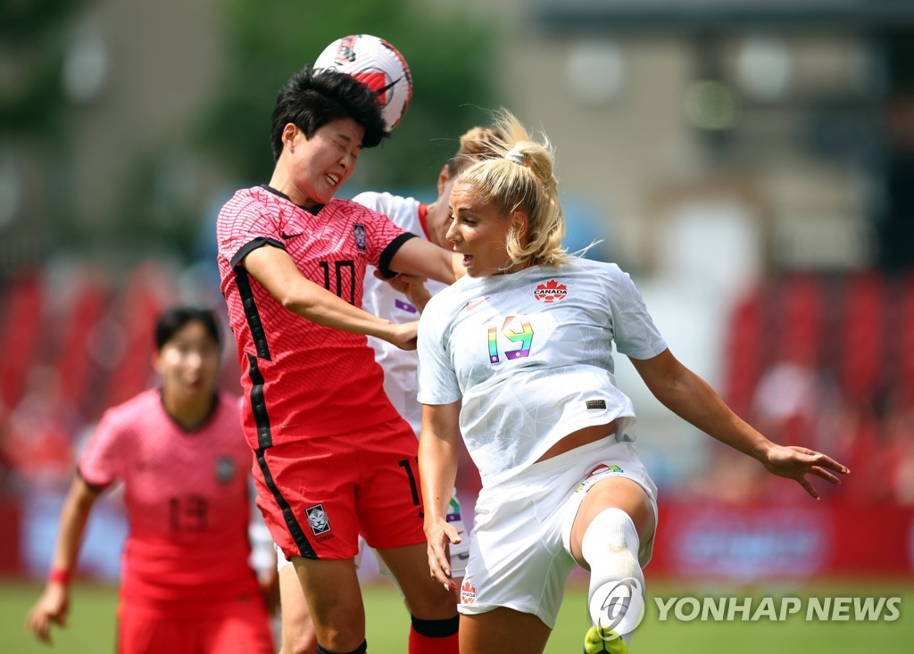한국 여자축구, '도쿄 금메달' 캐나다와 0-0 무승부 '선전'