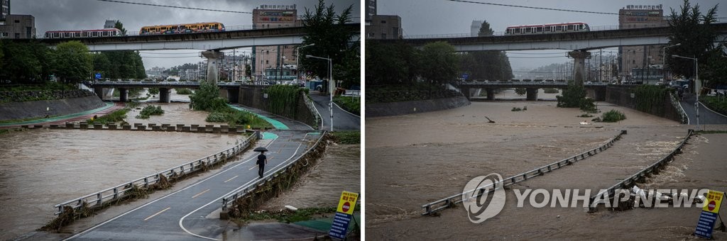 하천 범람하고 도로 잠기고…경기북부 폭우 피해 잇따라(종합)
