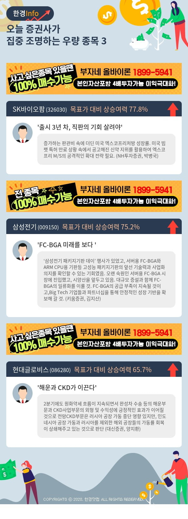 오늘 증권사가 집중 조명하는 우량 종목 3