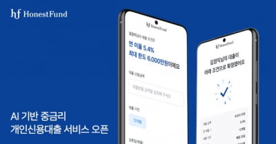 어니스트펀드, AI 기반 중금리 개인신용대출 지니 카지노…최저 연 5% 금리