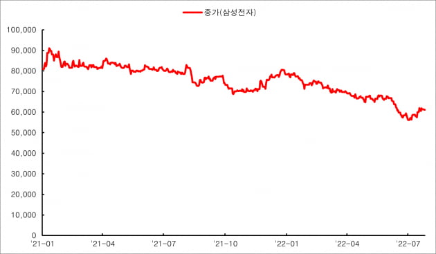 삼성전자의 주가 추이