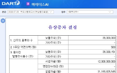 [마켓프로] 마이더스AI, 시가총액 맞먹는 유상증자…후유증 없을까?