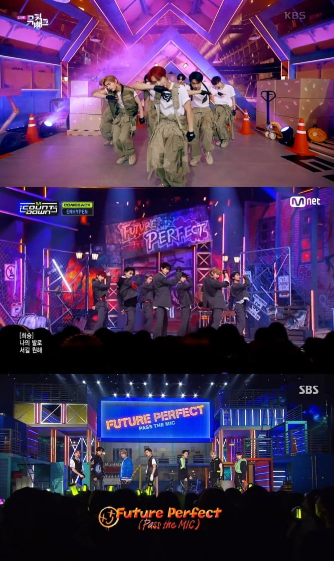 ENHYPEN, 신곡 ‘Future Perfect (Pass the MIC)’ 퍼포먼스 연일 화제…한층 강렬해진 무결점 칼군무