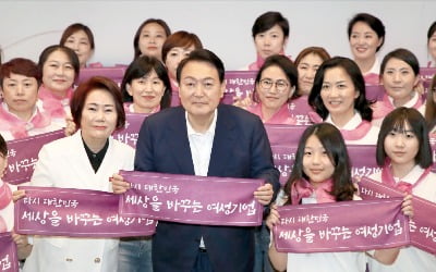 [포토] 여성기업인 만난 윤석열 대통령