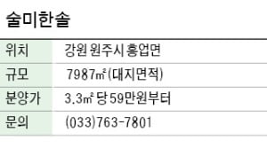 술미한솔, 저수지가 두르고 있는 원주 주택용지