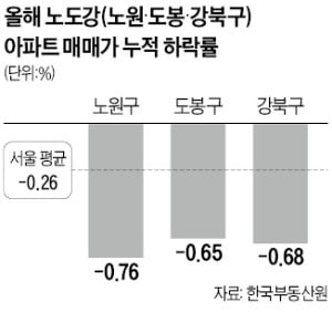 '영끌' 몰렸던 노원·도봉 집값 1억~2억 '뚝'