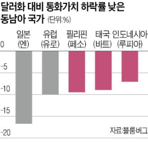 동남아, 유럽보다 강달러 쇼크 덜했다