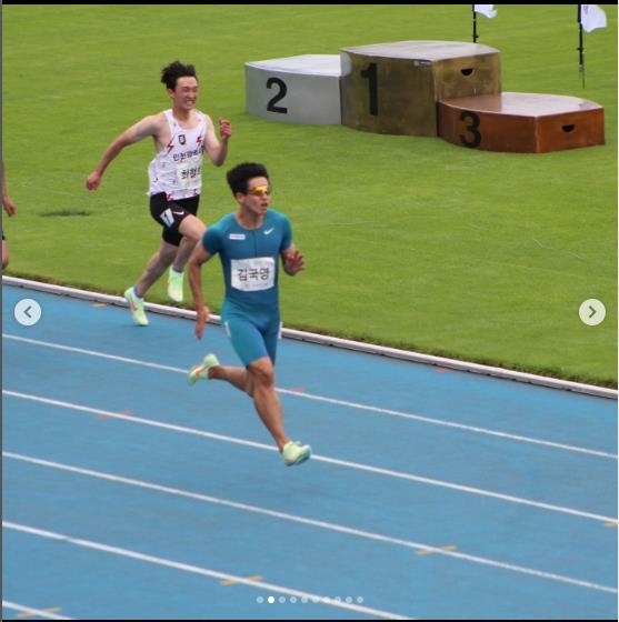 김국영, 실업선수권 10초15로 우승…준결선에선 비공인 10초07(종합)