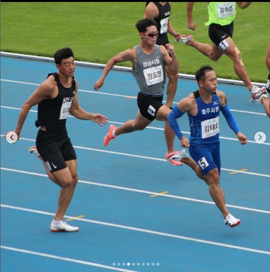 김국영, 실업선수권 10초15로 우승…준결선에선 비공인 10초07(종합)