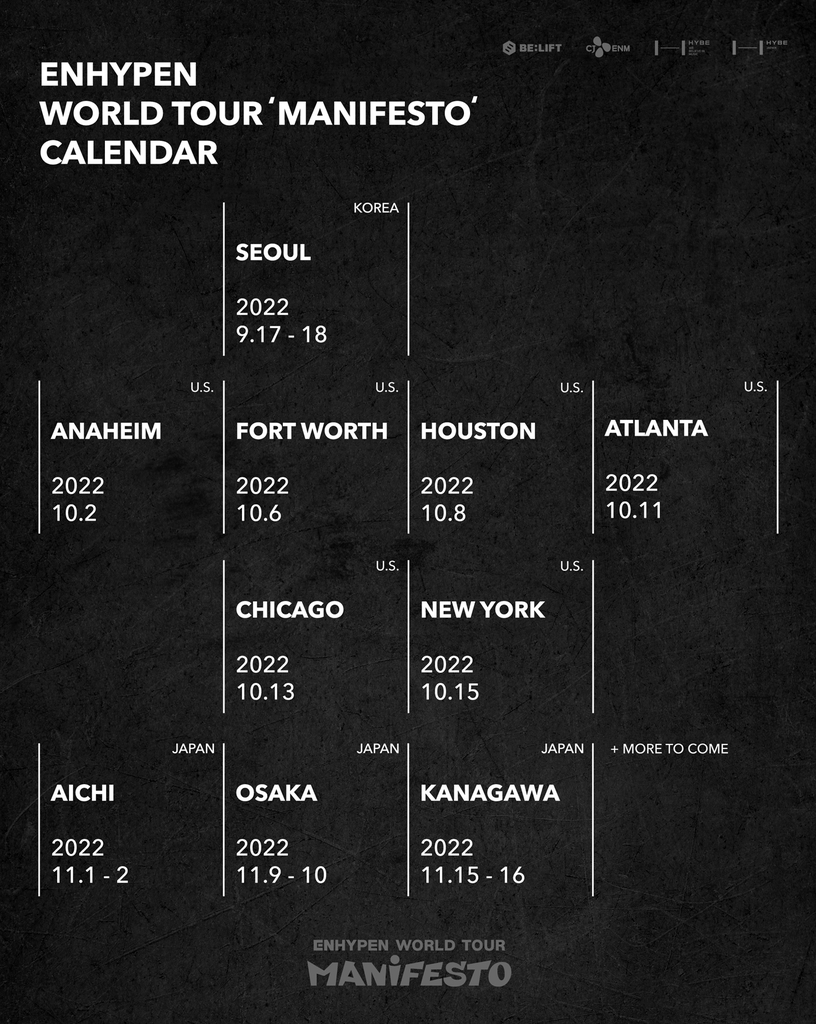 엔하이픈, 첫 월드투어…9∼11월 한·미·일 팬 만난다