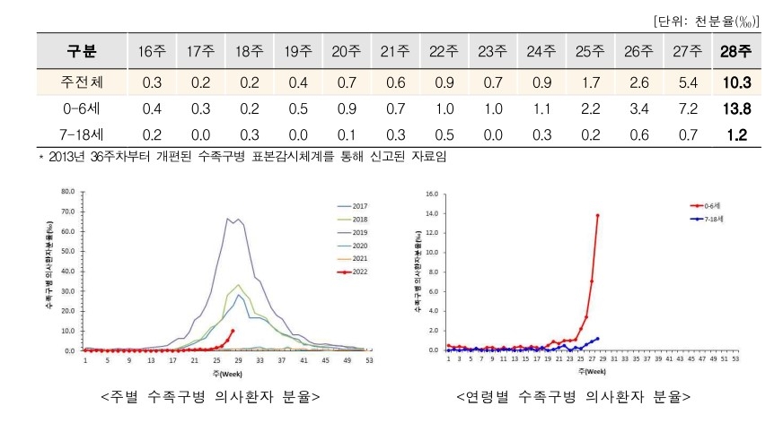 코로나로 잠잠하던 영유아 수족구 다시 증가…"의심땐 접촉자제"