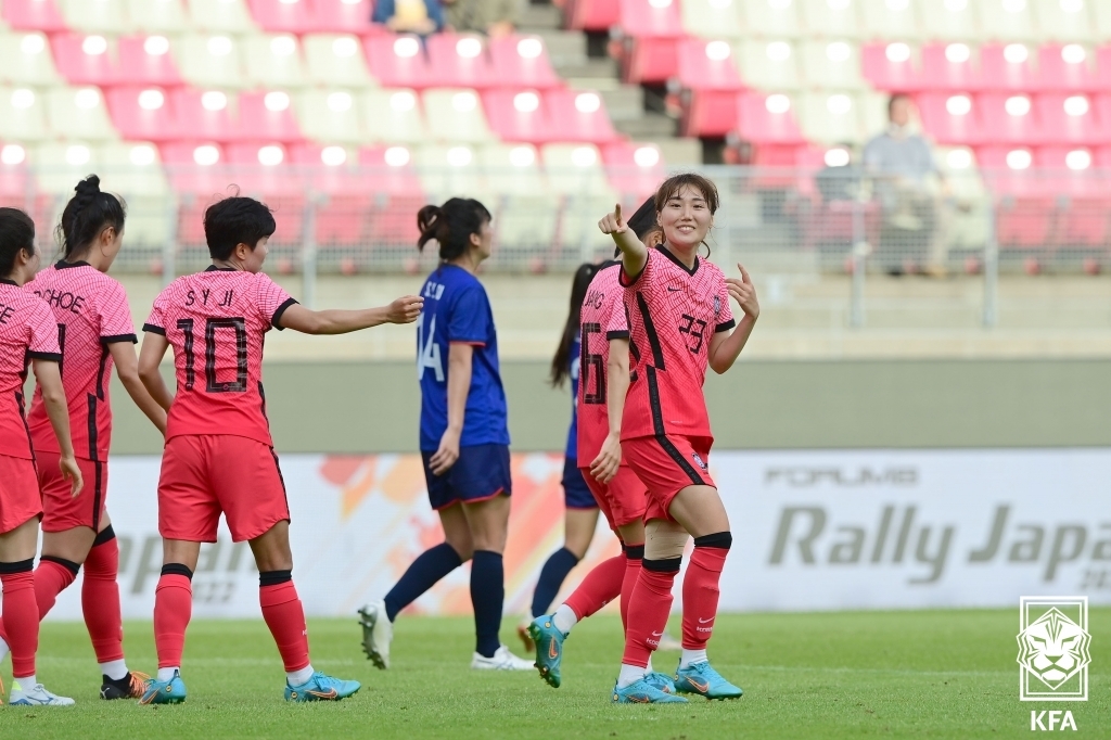 이민아 멀티골…한국 여자축구, 동아시안컵서 대만 4-0 완파(종합)