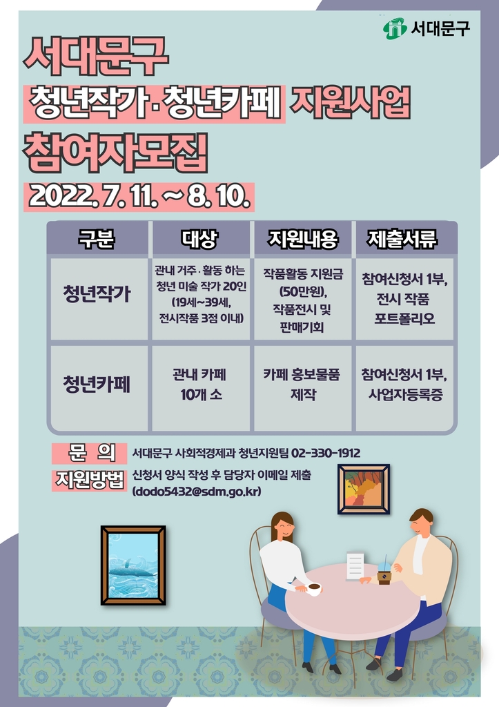 청년카페에서 만나는 청년예술가 작품…서대문구 지원사업