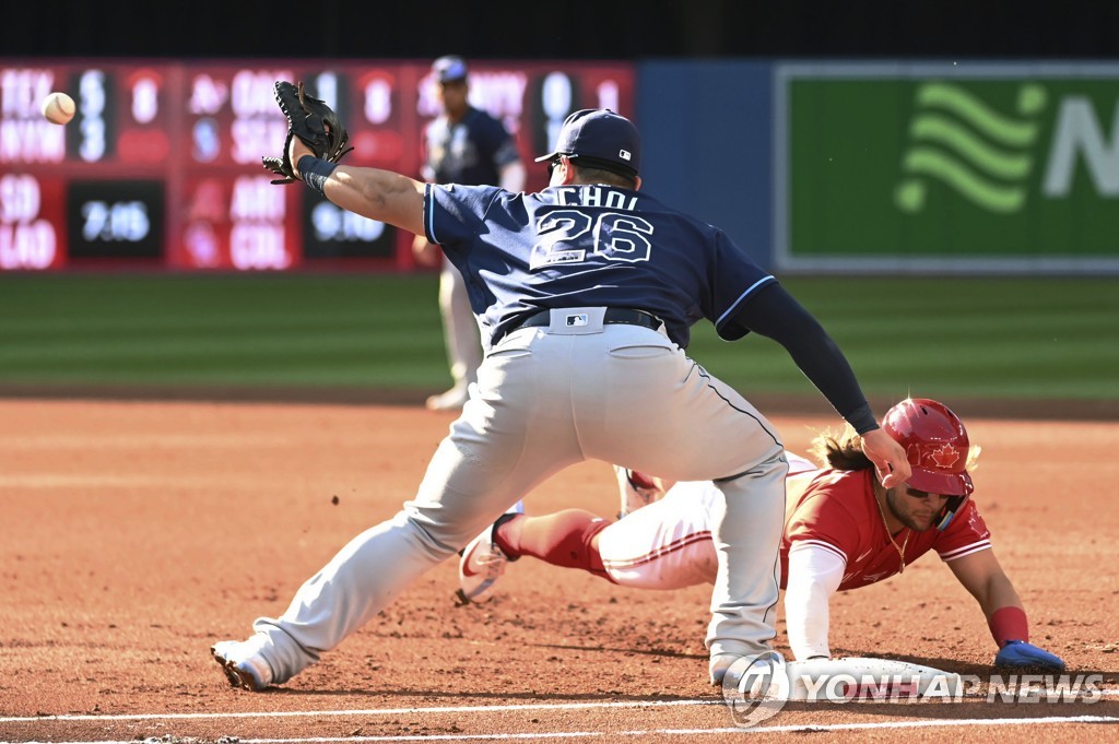 최지만 4타수 무안타…MLB 탬파베이는 토론토에 더블헤더 싹쓸이