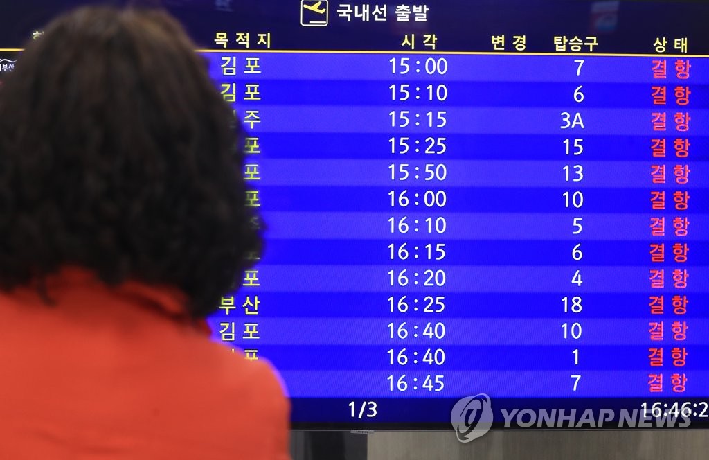 괌 공항서 지연운항 공지 늦어 승객들 혼란…경찰까지 출동