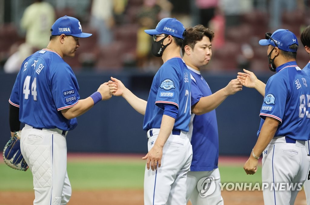 '13연패 탈출' 허삼영 삼성 감독 "오재일, 막힌 혈 뚫은 적시타"