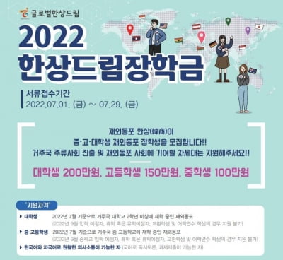 차세대 재외동포 대상 '한상 드림 장학생' 모집…7월29일까지