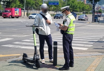 개인형 이동장치 한 달 단속…안전모 미착용, 무면허 '수두룩'