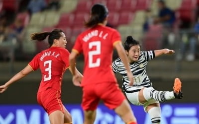 한국 여자축구, 중국과 동아시안컵 2차전서 1-1 무승부