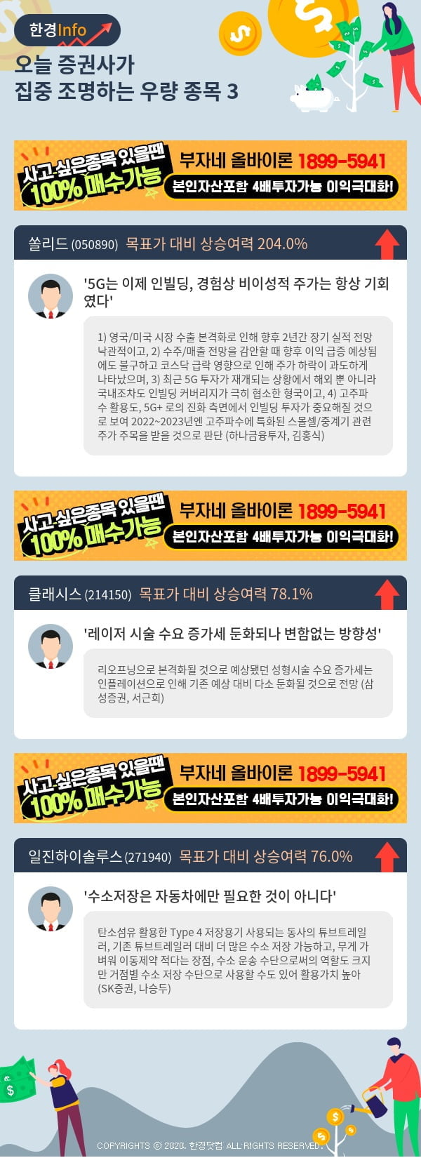 오늘 증권사가 집중 조명하는 우량 종목 3