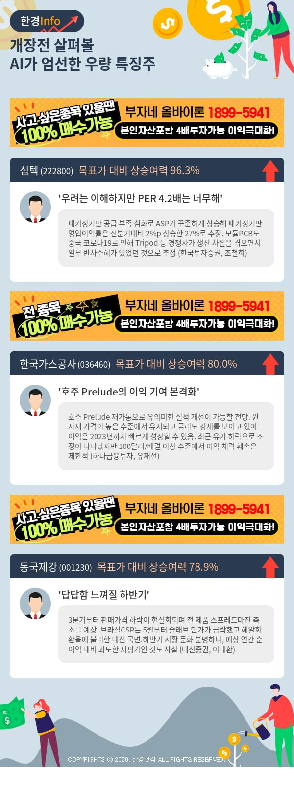 개장전 살펴볼 AI가 엄선한 우량 특징주