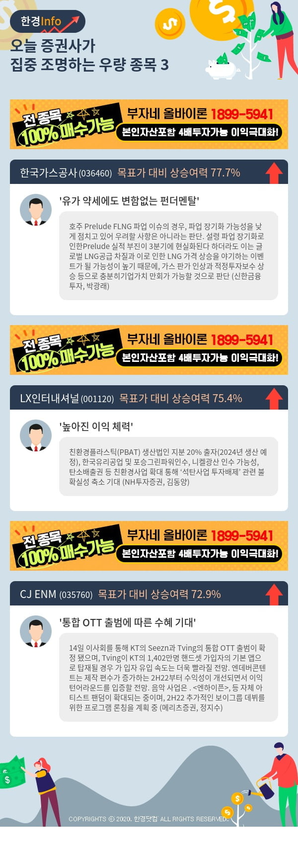 오늘 증권사가 집중 조명하는 우량 종목 3