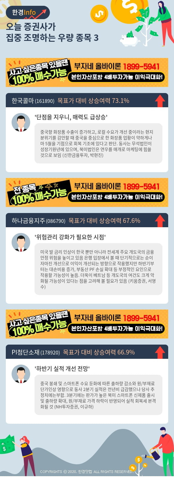 오늘 증권사가 집중 조명하는 우량 종목 3