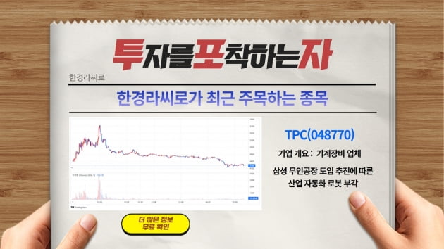 [특징주] 한경라씨로, TPC에 주목하는 이유