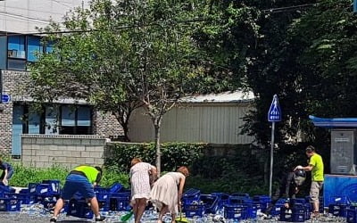 도로 위 맥주병 '와르르'…운전기사 반복된 실수였다