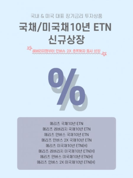 [AD] 메리츠증권, 韓·美 국채 10년물 ETN 8종