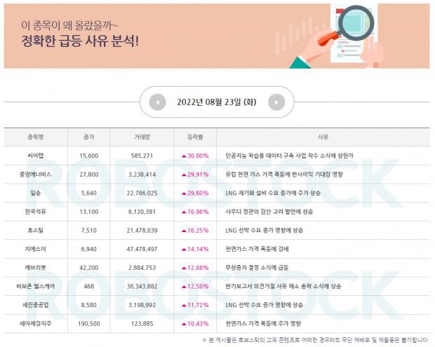 [오늘의 급등] 상승 이유 딱! 확인하고 수익률 BEST 종목까지!