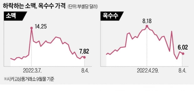 곡물가 뚝…10년 만의 음식료 강세장 오나