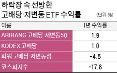 고배당·저변동 ETF '이름값' 했다