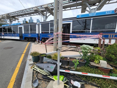 택시 충돌 사고 난 해운대 해변열차 건널목 '위험천만'