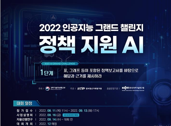 과기정통부, AI 연구개발 경진대회 참가팀 모집