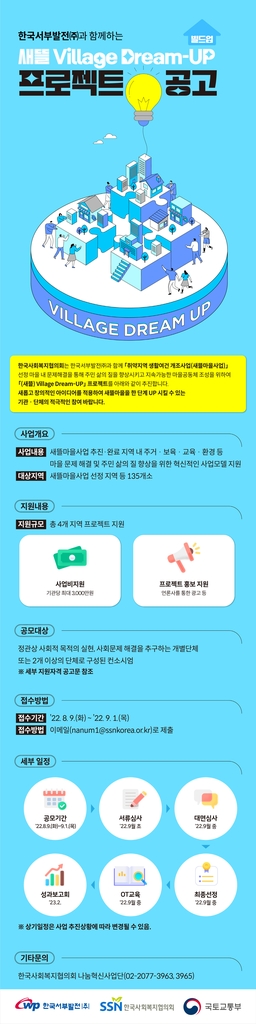 "마을 문제 해결하자"…새뜰 빌리지 드림업 프로젝트 공모